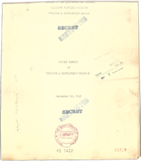 Cover of the full Status Report of Research and Development Projects - 1942-43.